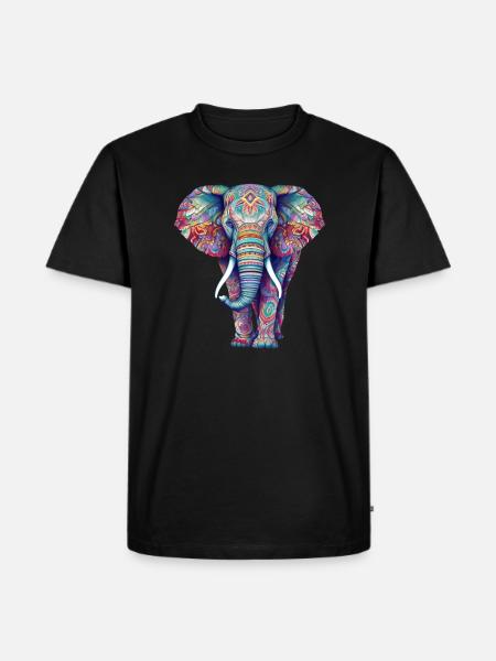 Elefant - Männer Premium Bio T-Shirt - Schwarz