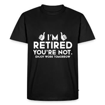 Funny Pensioner Tshirt - Men's Premium Organic T-Shirt - black - Front - Nico (187cm)