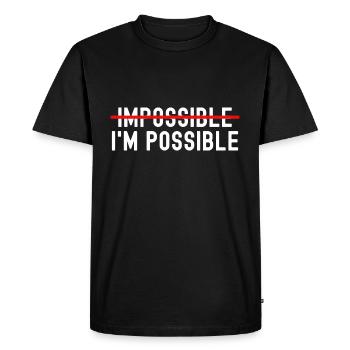 Inspiration Impossibe Je suis possible Motivation - T-shirt Premium bio Homme - noir - Devant - Nico (187cm)