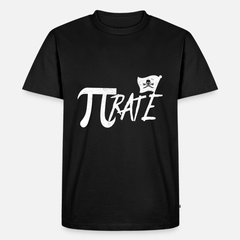 Nerd Nerds Pirat Pi - Männer Premium Bio T-Shirt - Schwarz