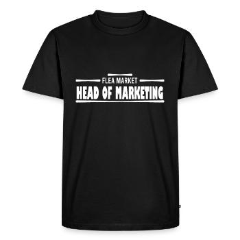 Head Of Marketing Flea Market - Men's Premium Organic T-Shirt - black - Front - Nico (187cm)