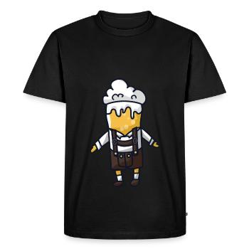Costume de bière Lederhose - T-shirt Premium bio Homme - noir - Devant - Nico (187cm)