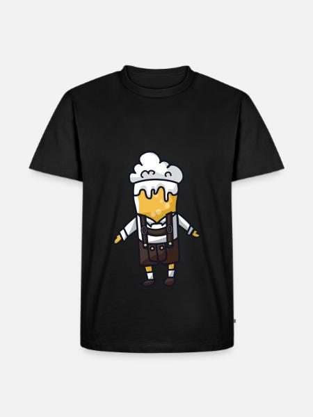 Bier Lederhose Tracht - Männer Premium Bio T-Shirt - Schwarz