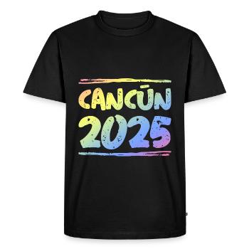 Cancun 2025 Coloré - T-shirt Premium bio Homme - noir - Devant - Nico (187cm)