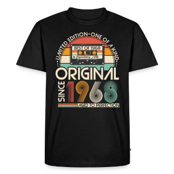 Original 1968 Vintage Vintage Rétro Anniversaire - T-shirt Premium bio Homme - noir - Devant - Nico (187cm)
