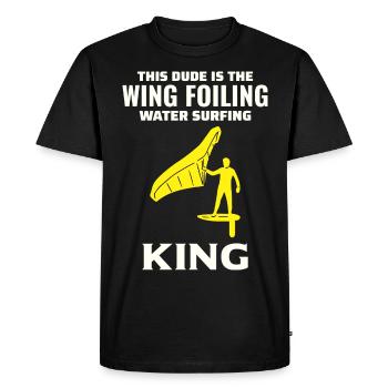 Wing Foiling Hydrofoil Surfing Surf Water Sport - Men's Premium Organic T-Shirt - black - Front - Nico (187cm)