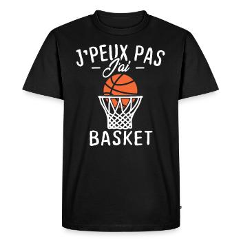 J'peux pas j'ai basket - T-shirt Premium bio Homme - noir - Devant - Nico (187cm)