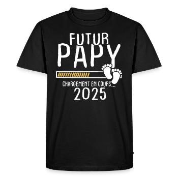 Futur Papy 2025 - T-shirt Premium bio Homme - noir - Devant - Nico (187cm)