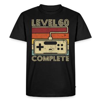 Level 60 Complete Gift 60 Years Birthday - Men's Premium Organic T-Shirt - black - Front - Nico (187cm)