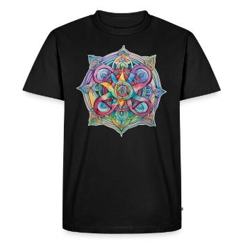 Symbole aux couleurs vives - T-shirt Premium bio Homme - noir - Devant - Nico (187cm)