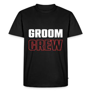 Groom Crew - Men's Premium Organic T-Shirt - black - Front - Nico (187cm)
