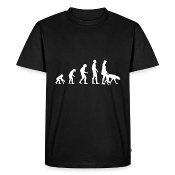 Evolution dog owner and dog - Men's Premium Organic T-Shirt - black - Front - Nico (187cm)
