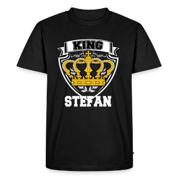 König STEFAN - T-shirt Premium bio Homme - noir - Devant - Nico (187cm)