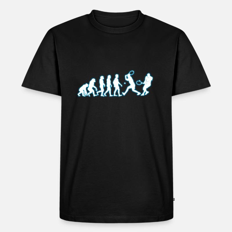Evolution Tennis - Männer Premium Bio T-Shirt - Schwarz