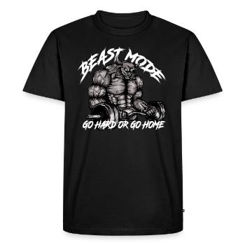 Gym Bull - Beast Mode - T-shirt Premium bio Homme - noir - Devant - Nico (187cm)