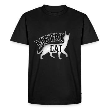 Cat Métal - Rock Cat - T-shirt Premium bio Homme - noir - Devant - Nico (187cm)