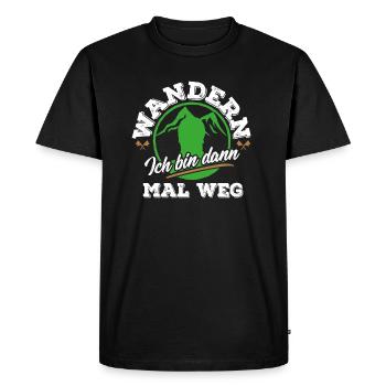 Wandern. Ich bin dann mal weg. Natur Outdoor Berge - Männer Premium Bio T-Shirt - Schwarz - Vorne - Nico (187cm)