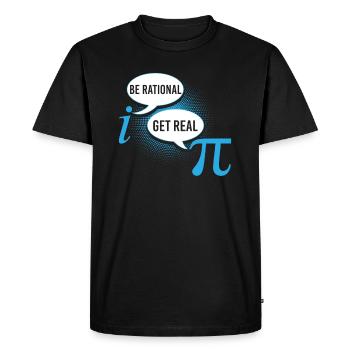 Pi Day Be Rational Get Real Shirt - Men's Premium Organic T-Shirt - black - Front - Nico (187cm)