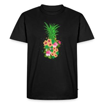 pineapple - Men's Premium Organic T-Shirt - black - Front - Nico (187cm)