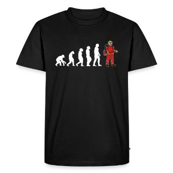 Evolution Firefighter Fire Brigade - Men's Premium Organic T-Shirt - black - Front - Nico (187cm)