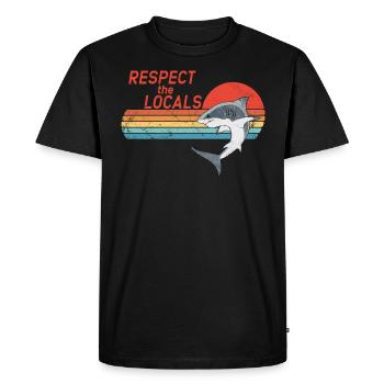 Respect the Locals - Men's Premium Organic T-Shirt - black - Front - Nico (187cm)