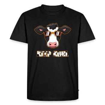 Cow Cows Cattle Farmer Farmer - Men's Premium Organic T-Shirt - black - Front - Nico (187cm)