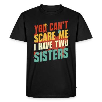Sœur Deux sœurs Frères et sœurs - T-shirt Premium bio Homme - noir - Devant - Nico (187cm)