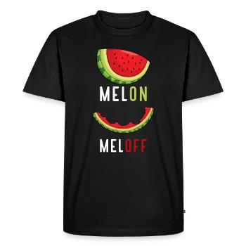Pastèque Fruits Melone Été - T-shirt Premium bio Homme - noir - Devant - Nico (187cm)