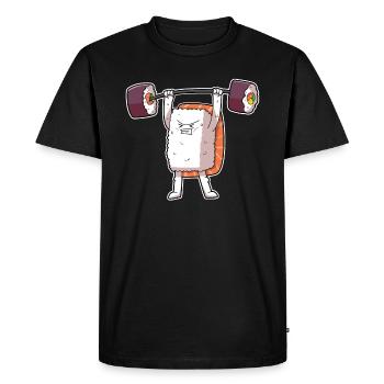 Sushi Weight Training Body Building Gym Maki - Men's Premium Organic T-Shirt - black - Front - Nico (187cm)