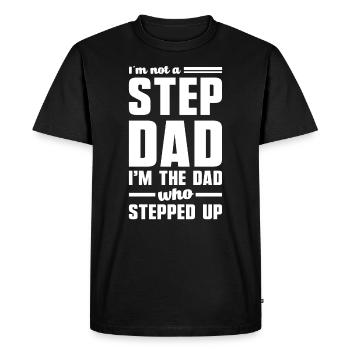 Beau-père Père Fête des Pères Bonus Papa - T-shirt Premium bio Homme - noir - Devant - Nico (187cm)