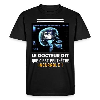 Batterie musicien humour homme et femme - T-shirt Premium bio Homme - noir - Devant - Nico (187cm)