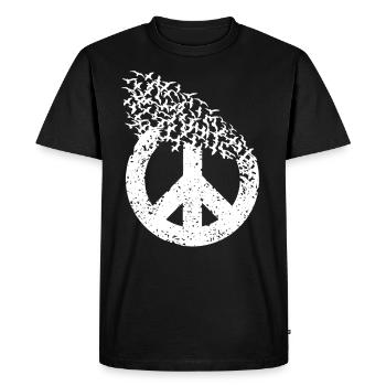 Signe de paix Colombes de la liberté - T-shirt Premium bio Homme - noir - Devant - Nico (187cm)