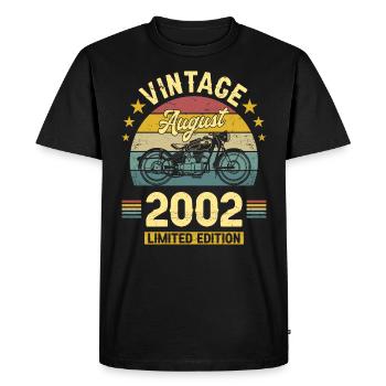 Vintage Août 2002 20 Ans Anniversaire - T-shirt Premium bio Homme - noir - Devant - Nico (187cm)