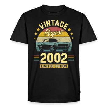Vintage Août 2002 20 Ans Anniversaire - T-shirt Premium bio Homme - noir - Devant - Nico (187cm)