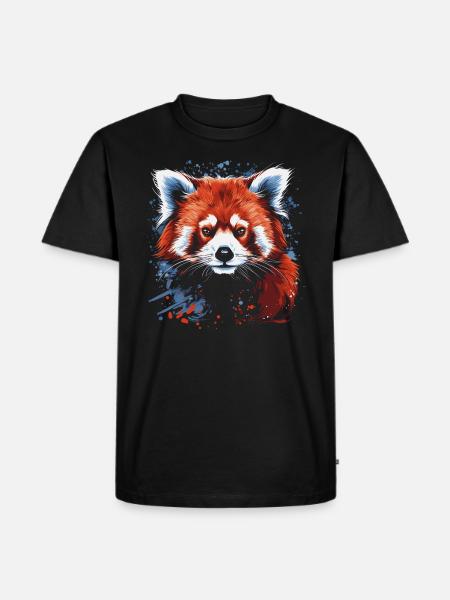 Red panda - Men's Premium Organic T-Shirt - black