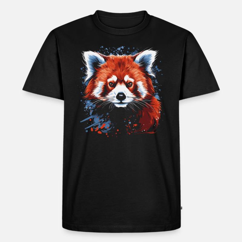 Roter Panda - Männer Premium Bio T-Shirt - Schwarz