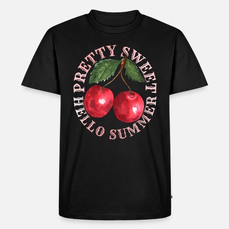 Kirsche, Cherry-Fruit Kirsche-Cherry Sommer-Spruch - Männer Premium Bio T-Shirt - Schwarz
