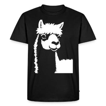 Drôle d’Alpaga Silhouette Effronté Fun Alpagas - T-shirt Premium bio Homme - noir - Devant - Nico (187cm)