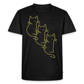 Cats, Kittens, Cats, Cat Parents, Domestic Cat, 80s - Men's Premium Organic T-Shirt - black - Front - Nico (187cm)
