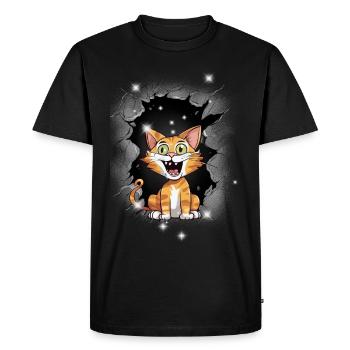 Chat Chats Chaton Mystique - T-shirt Premium bio Homme - noir - Devant - Nico (187cm)