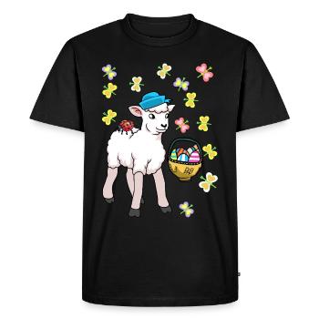 Années 80 Pâques Mouton Mouton Oeufs de Pâques Agneau Enfants - T-shirt Premium bio Homme - noir - Devant - Nico (187cm)
