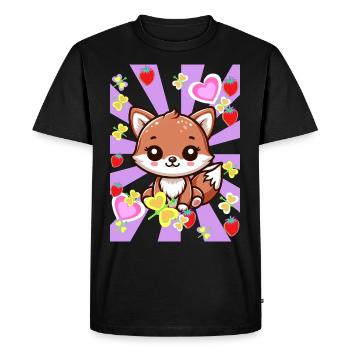 Retro Renard Renards Enfants Enfant Bébé Vintage - T-shirt Premium bio Homme - noir - Devant - Nico (187cm)