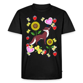 80s Retro Fox Foxes Kids Child Summer - Men's Premium Organic T-Shirt - black - Front - Nico (187cm)