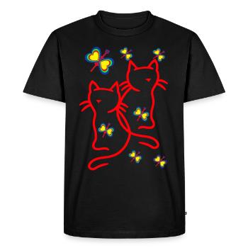 Années 80 Années 90 Chats Enfants Enfant - T-shirt Premium bio Homme - noir - Devant - Nico (187cm)
