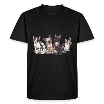 Bulldog français - T-shirt Premium bio Homme - noir - Devant - Nico (187cm)