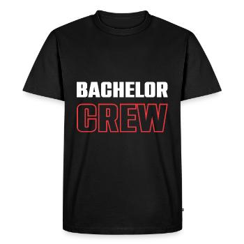 Bachelor Crew - Men's Premium Organic T-Shirt - black - Front - Nico (187cm)