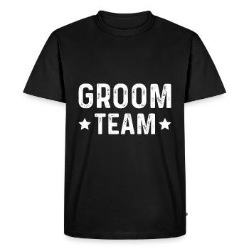 Groom Team - Men's Premium Organic T-Shirt - black - Front - Nico (187cm)