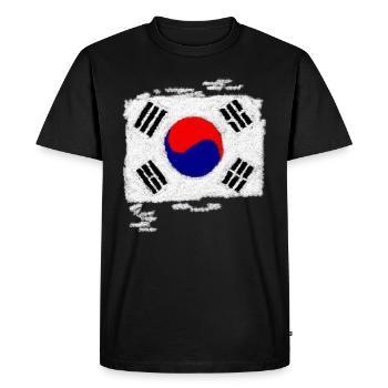 Drapeau de la Corée du Sud - T-shirt Premium bio Homme - noir - Devant - Nico (187cm)