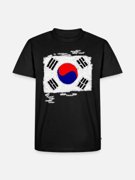 South Korea flag - Men's Premium Organic T-Shirt - black