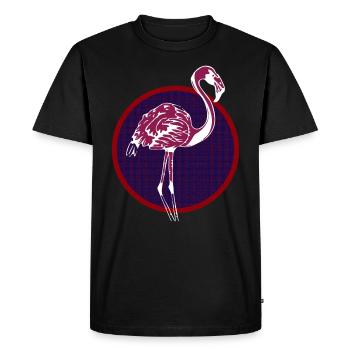 Red flamingo - Men's Premium Organic T-Shirt - black - Front - Nico (187cm)